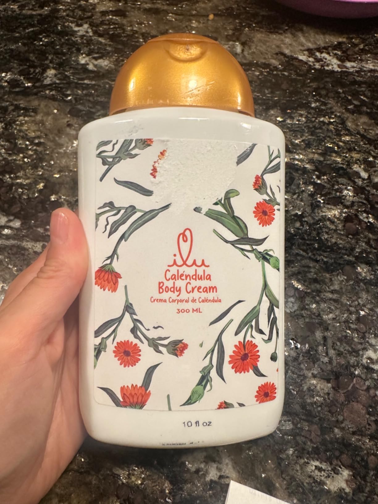 ILU Calendula Body Cream 300 ml – moisturizing cream, water-based hydration for sensitive dry skin, plant-powered body lotion