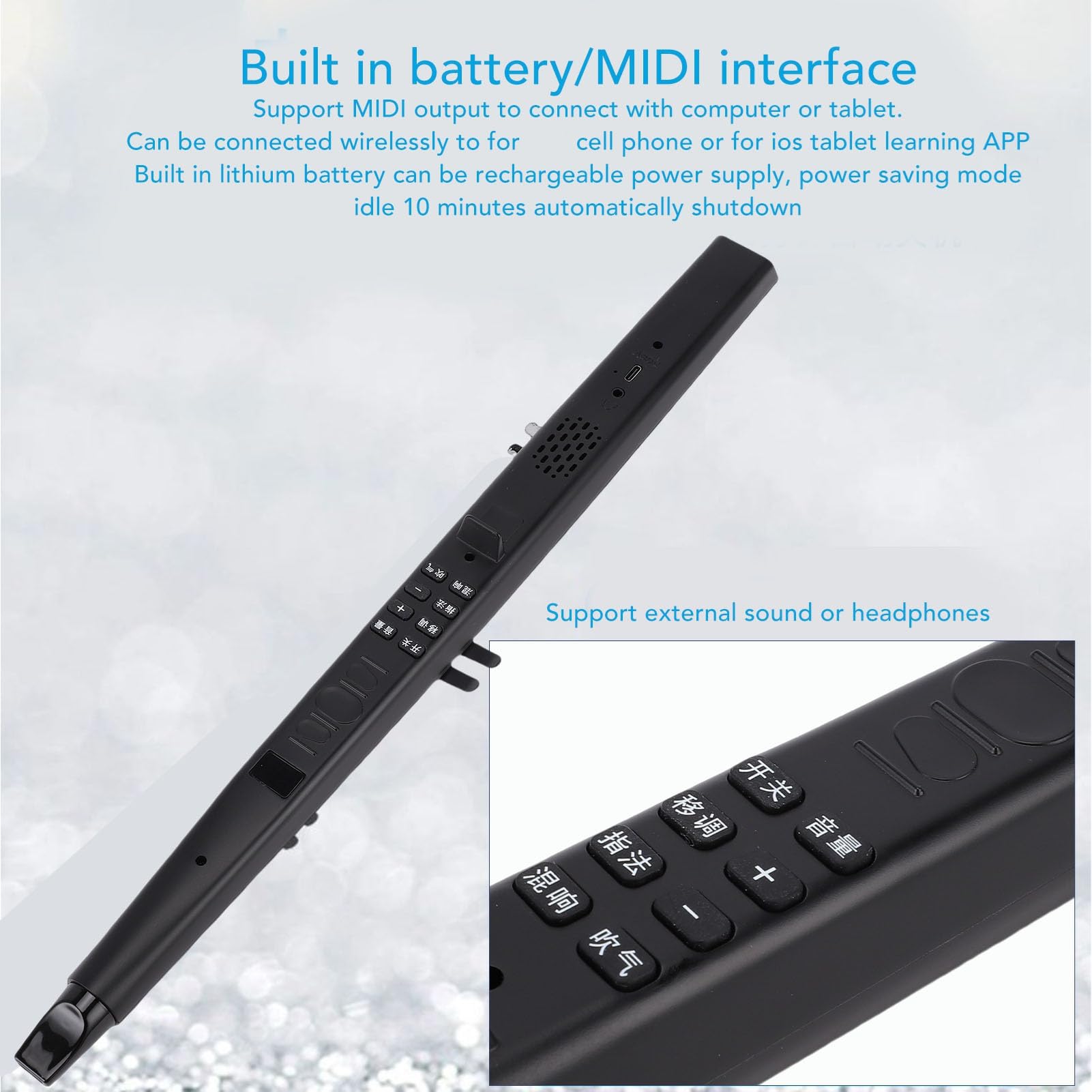 Saksofon Elektroniczny MIDI, Regulowany Wielofunkcyjny Instrument Dęty dla Studentów, Dorosłych, ABS 13