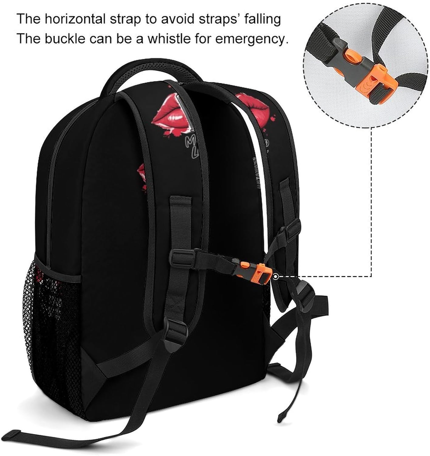 Makeup Lips Lipstick Laptop Backpack Lightweight Travel Daypack Shoulder Bag for Men Women