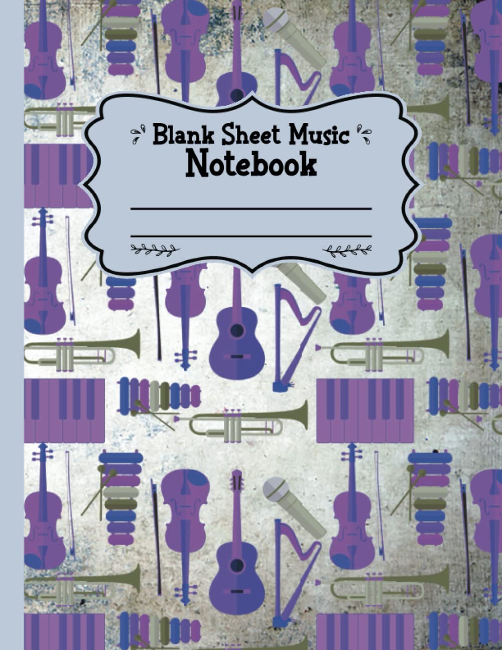 Cahier de musique vierge vintage 120 pages pour écriture de partitions de musique