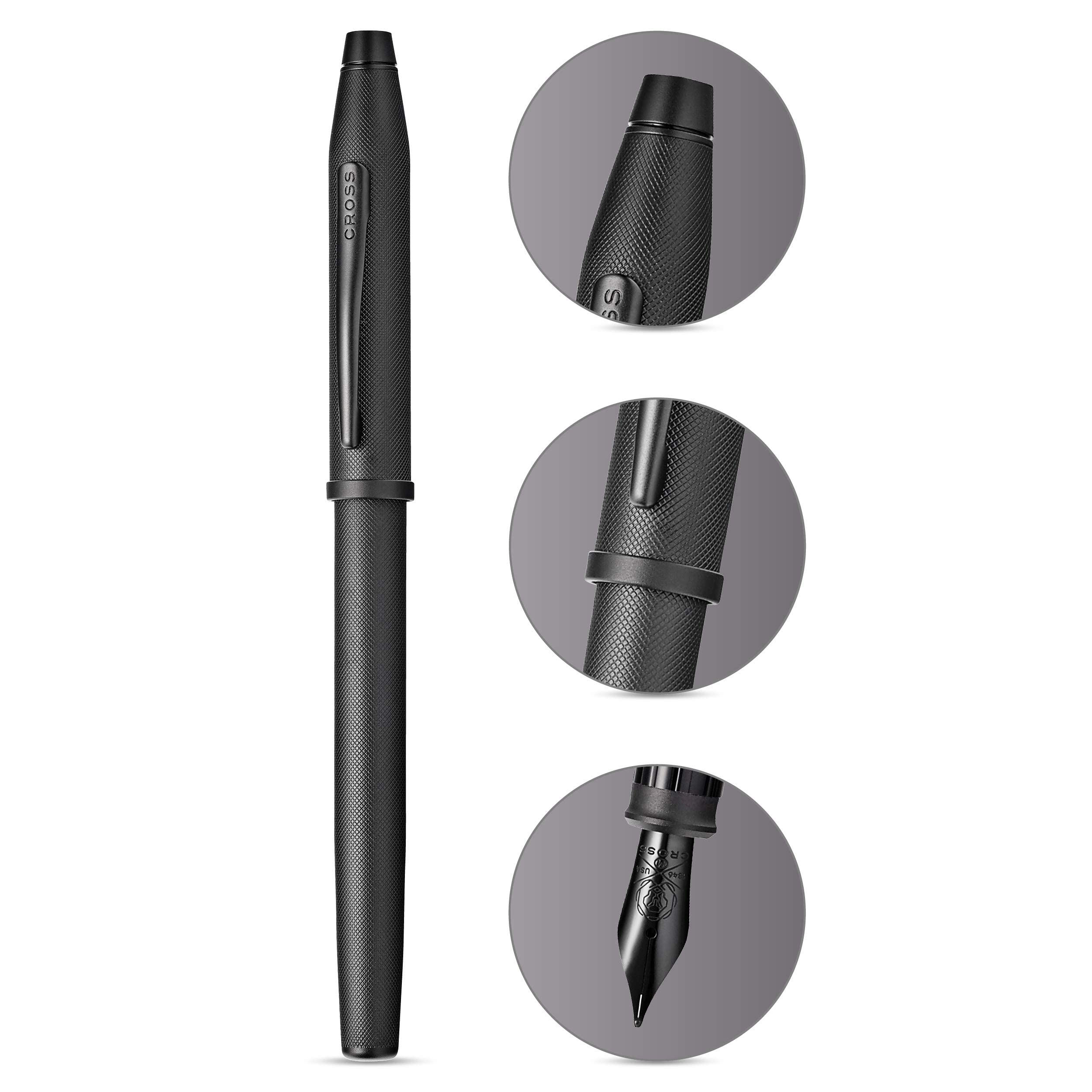 Amazon.com : Cross Century II Black PVD Micro-knurl Medium Nib