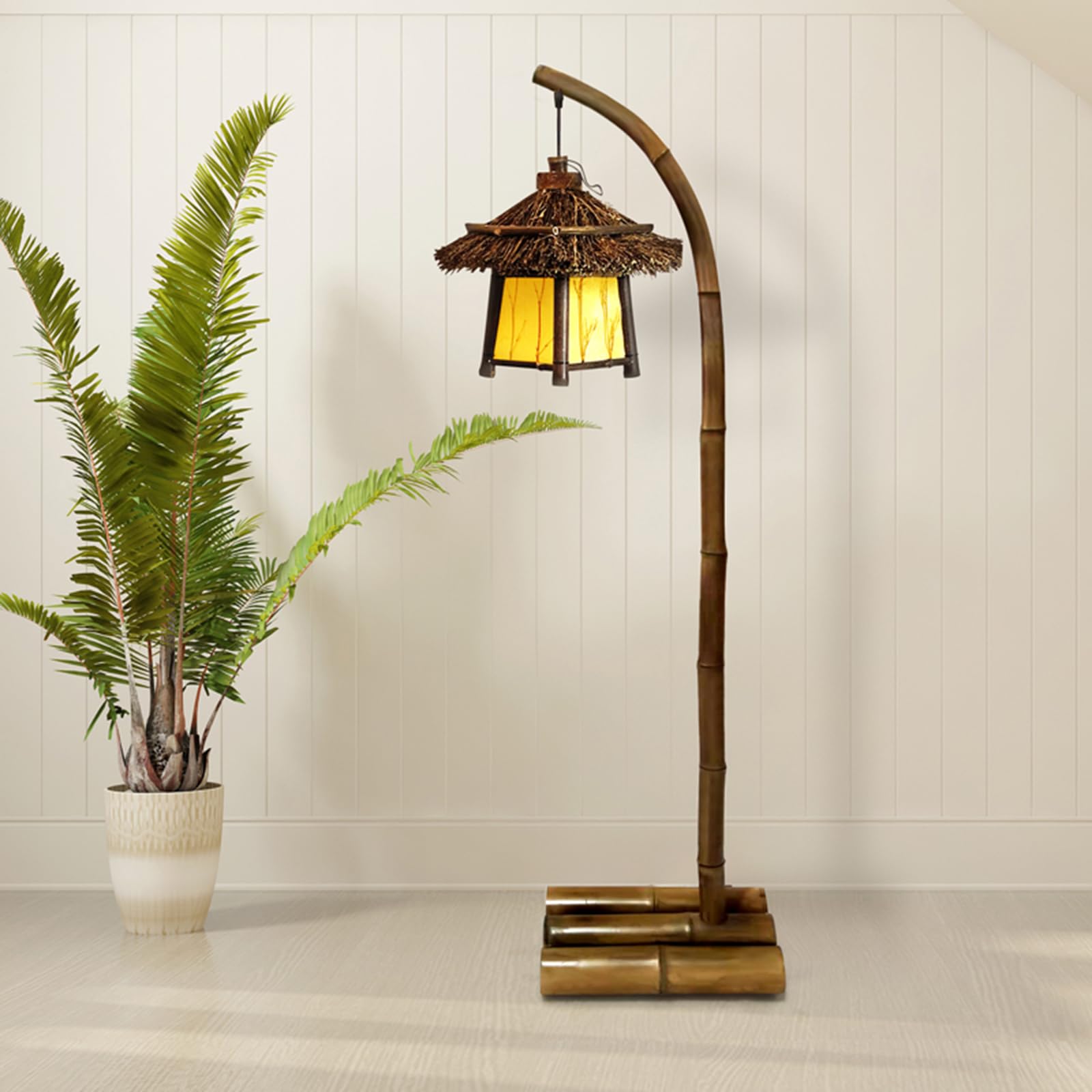 Możliwość przyciemniania lampy podłogowej, łukowe lampy podłogowe do salonu nowoczesna lampa stojąca, nowa lampa podłogowa w stylu chińskim z retro przyjazna dla środowiska do salonu, sypialni, patio