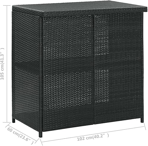 Miniatura 8 de vidaXL Juego de 3 piezas moderno para exteriores, ratán de polietileno negro con cojín blanco crema, marco de acero, adecuado para interiores y