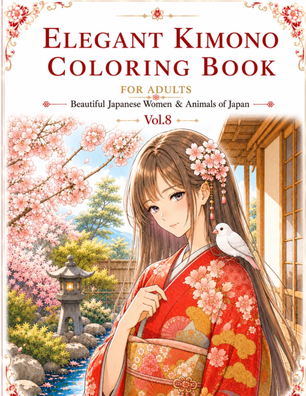 Elegant Kimono Coloring Book for Adult: Beautiful Japanese Woman ＆ Animals of Japan