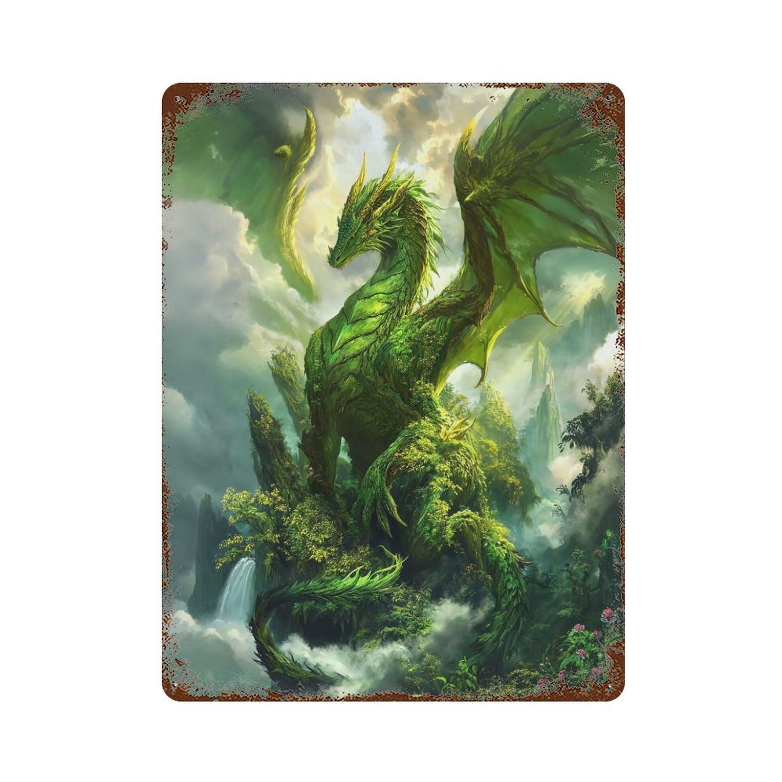 Emerald Dragon Sovereign 15.7"x11.8" Retro Metal Sign, Industrial Home Decor for Office, Studio And Wall Decor
