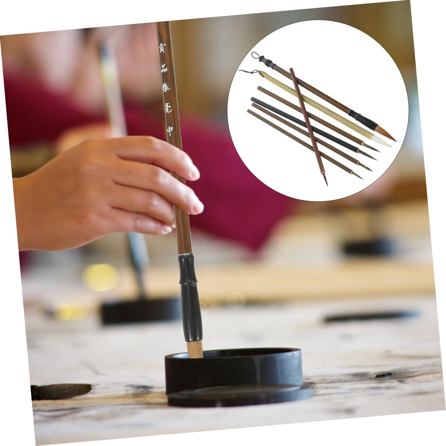 OSALADI Chinese Ink Brush Set 7pcs Calligraphy Brush Pen Calligraphy Kits Adults for Beginners