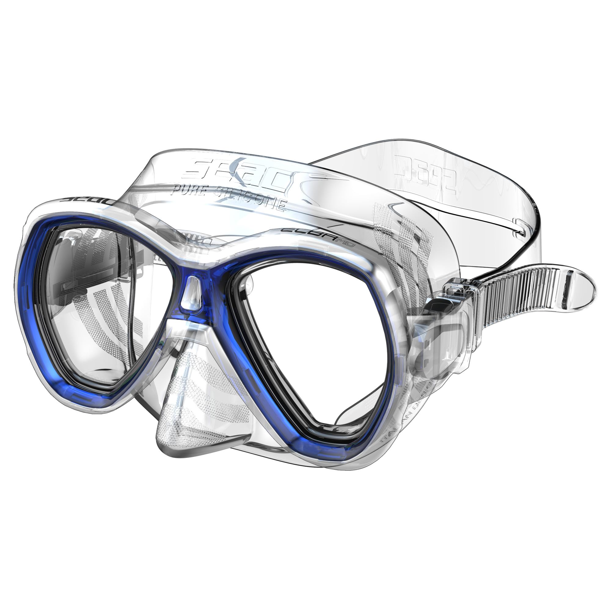 Seac Set Elba, Set Snorkeling con Maschera Subacquea e Snorkel con Valvola di Spurgo Acqua per Adulti e Ragazzi