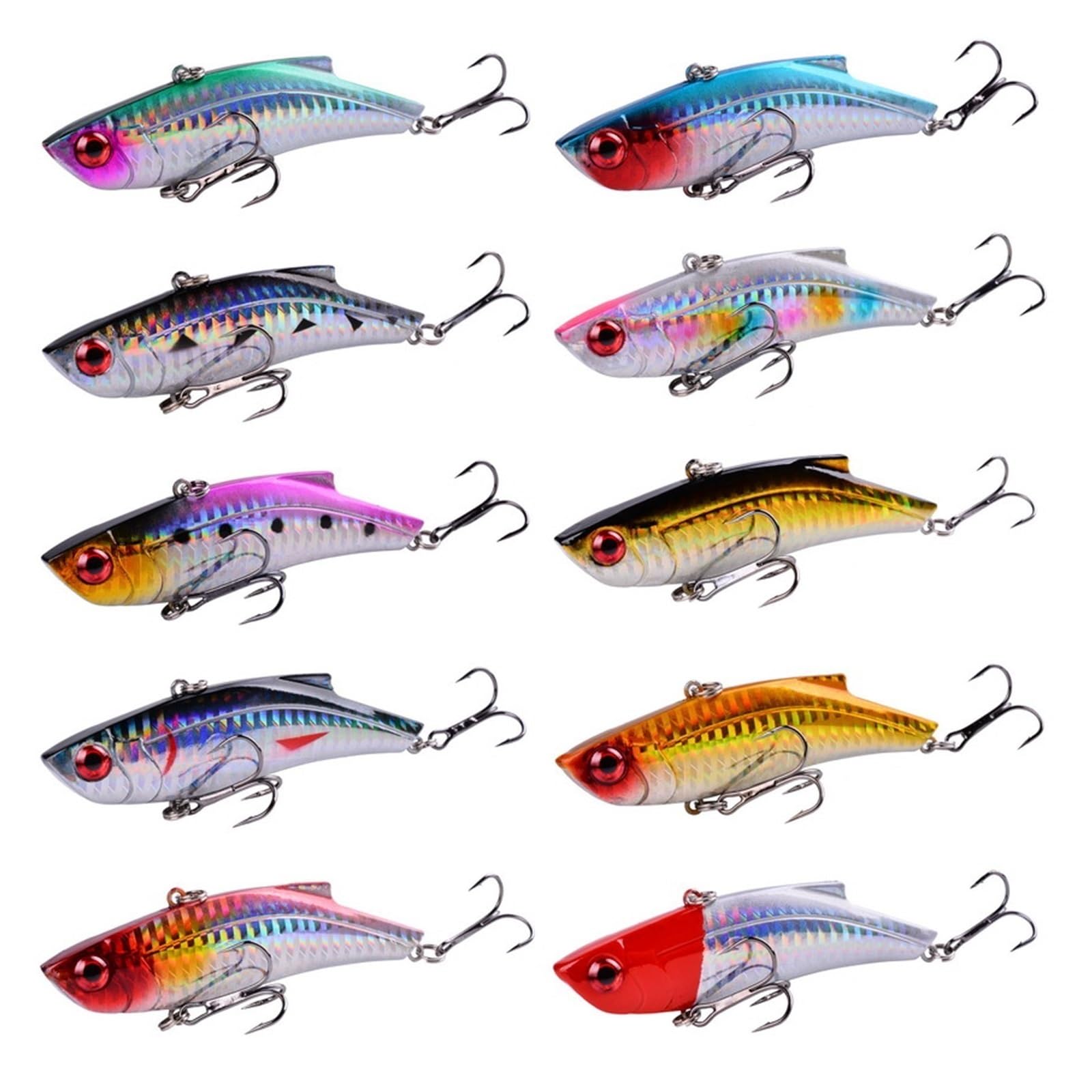 XILILHC 10 Sztuk 90mm 27g VIB Przynęty Tonący Crankbait Winter Fishing Lure Isca Sztuczny Okoń Twarde Woblery Przynęta