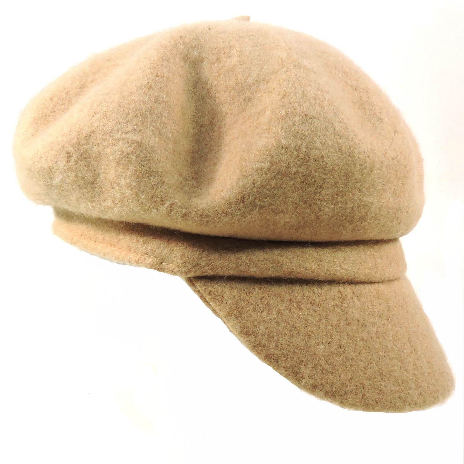 Luigi Traini Wool Beret Cap, Camel Tan