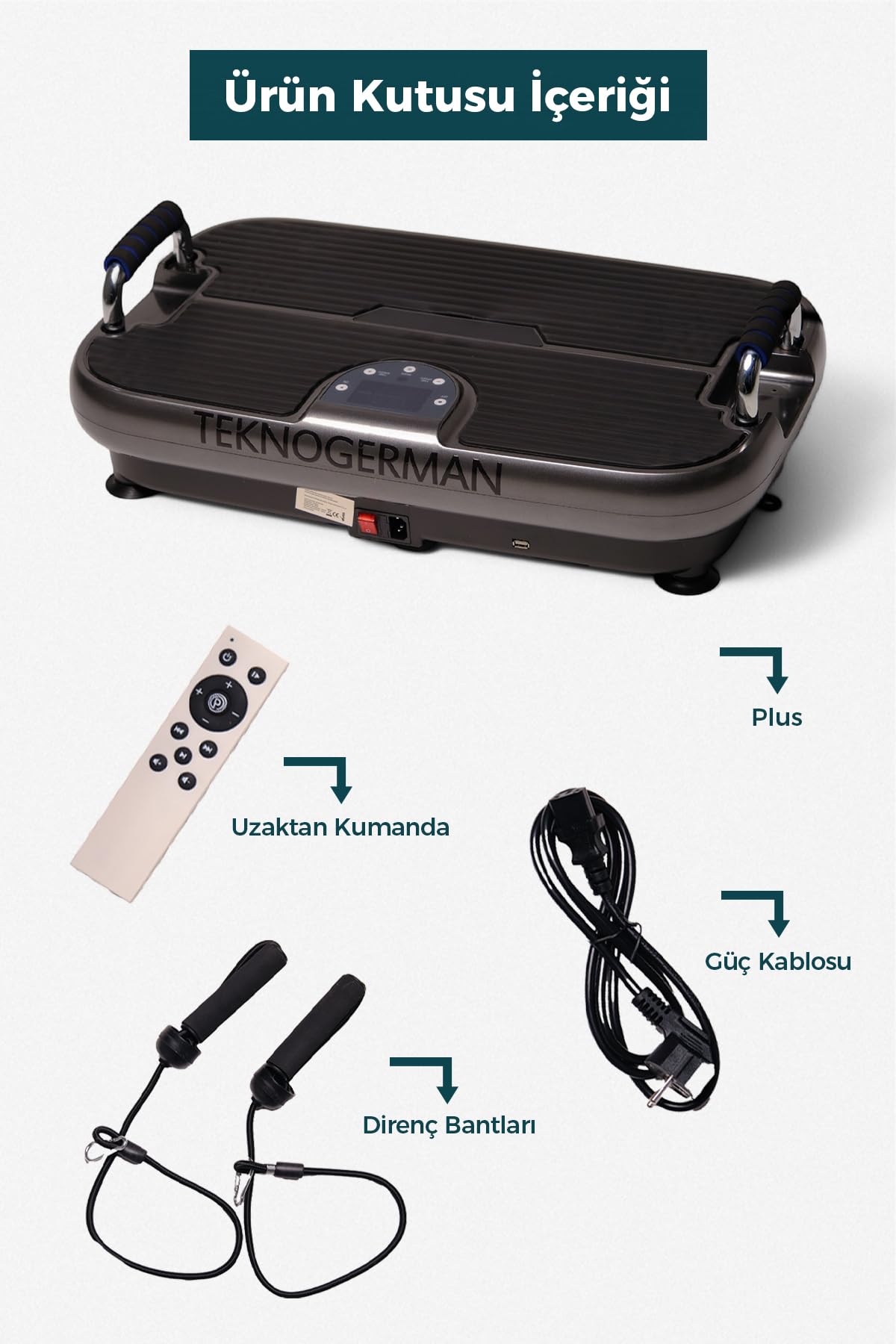 TeknoGerman Plus Model Vibration Plate Yüksek Titreşimli Zayıflama, Egzersiz Ve Spor Cihazı - Kondisyon Ve Spor Aleti