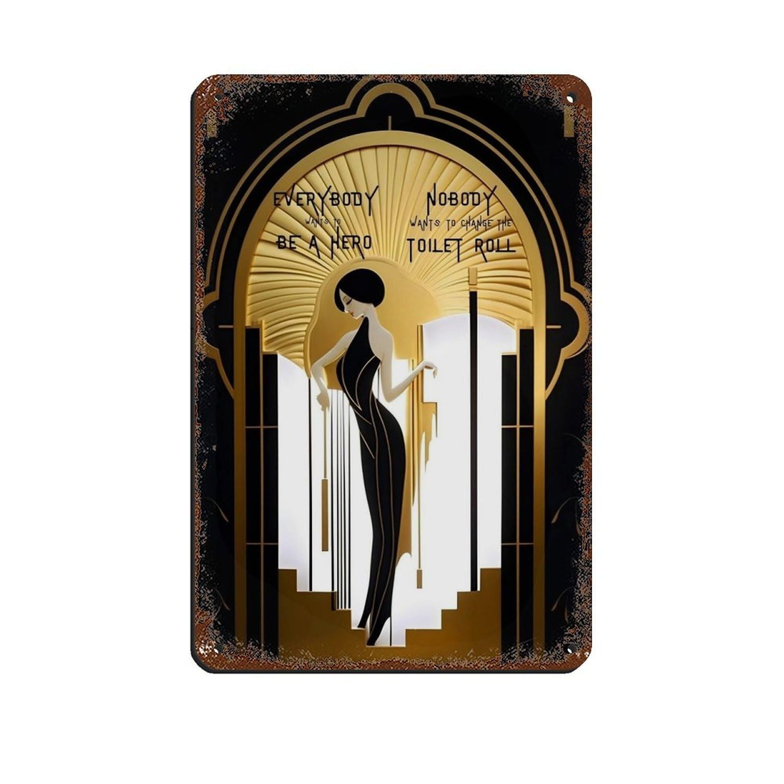Funny Bathroom Art, Poster for Toilet & Restroom Tin Sign Vintage Metal Pub Club Cafe Bar Home Wall Art Decoration Poster Retro 8x12inch(20x30cm)