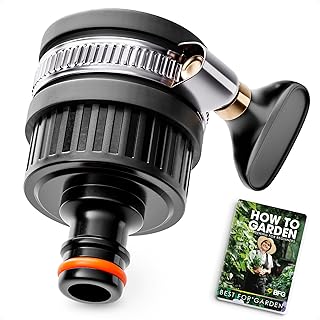 BFG Hose Pipe Connector, Kitchen Tap Hose Connector, Mixer Tap Hose Connector, 22mm - 24mm Diameter, Garden Hose Pipe Tap Connector, Rubber Leak Free Tap Connector for Hose Pipe, Sink Adapter, Nozzle