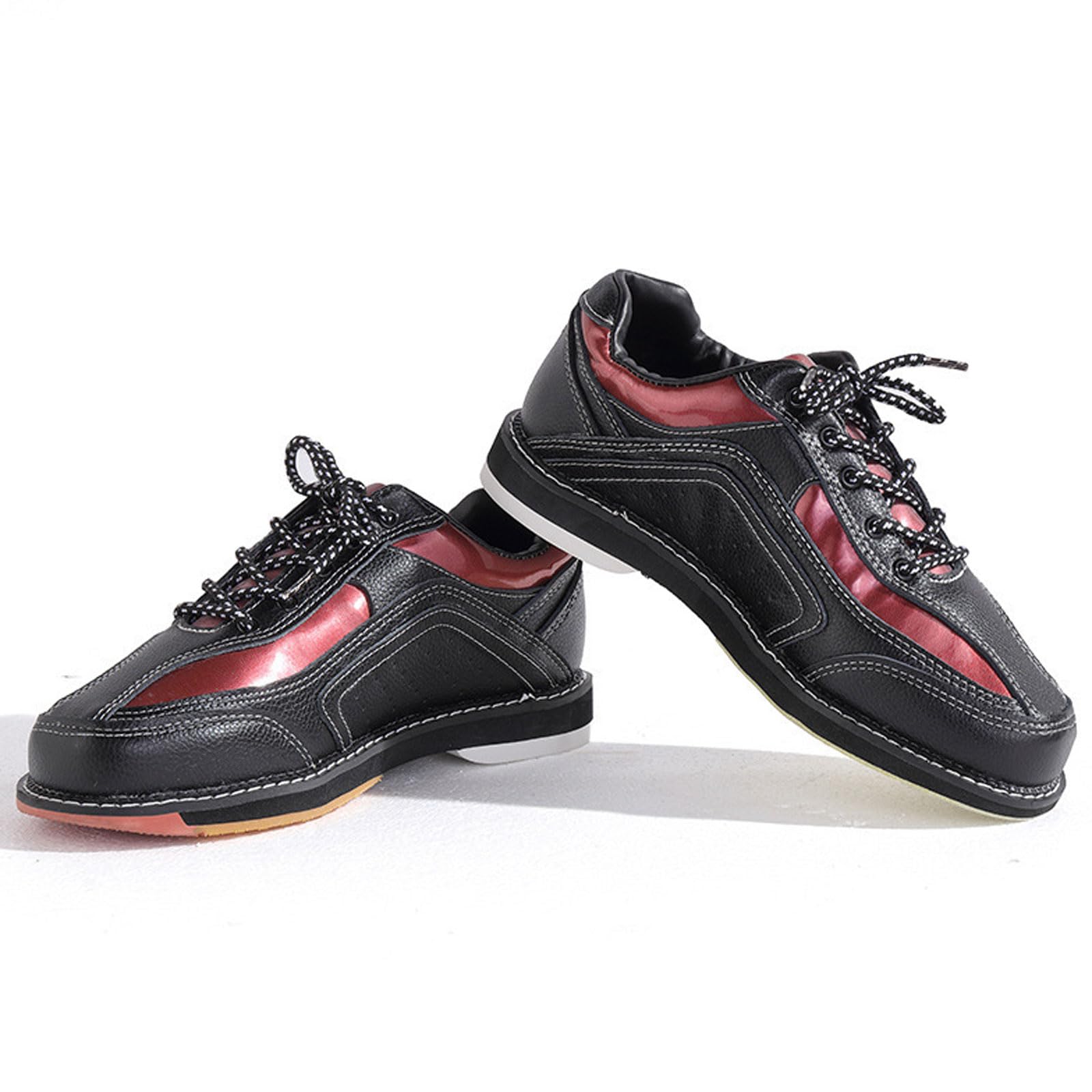 Bowlingschuhe Herren,Atmungsaktive Bowlingschuhe,Bowlingschuhe,Rasen Bowlingschuhe,Bowling-Schuhe Erwachsene,Bowling-Schuhe,Buffer,Bufferatmungsaktiv,Für Rechtshänder-Bowler,Schwarz