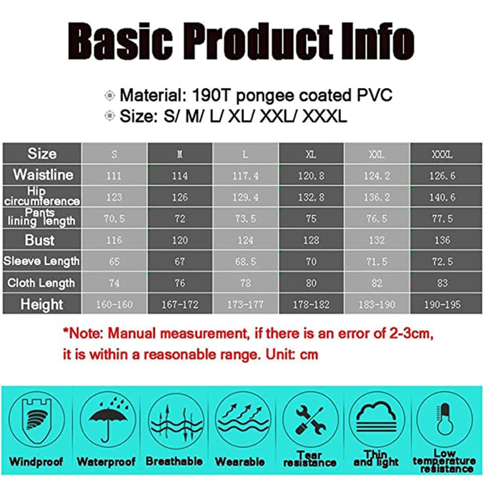 Giacca Antipioggia A Poncho Tuta Antipioggia Impermeabile Unisex per attività All'aperto, Uomo Donna Giacca da Pioggia E Pantaloni da Ciclismo(XL)