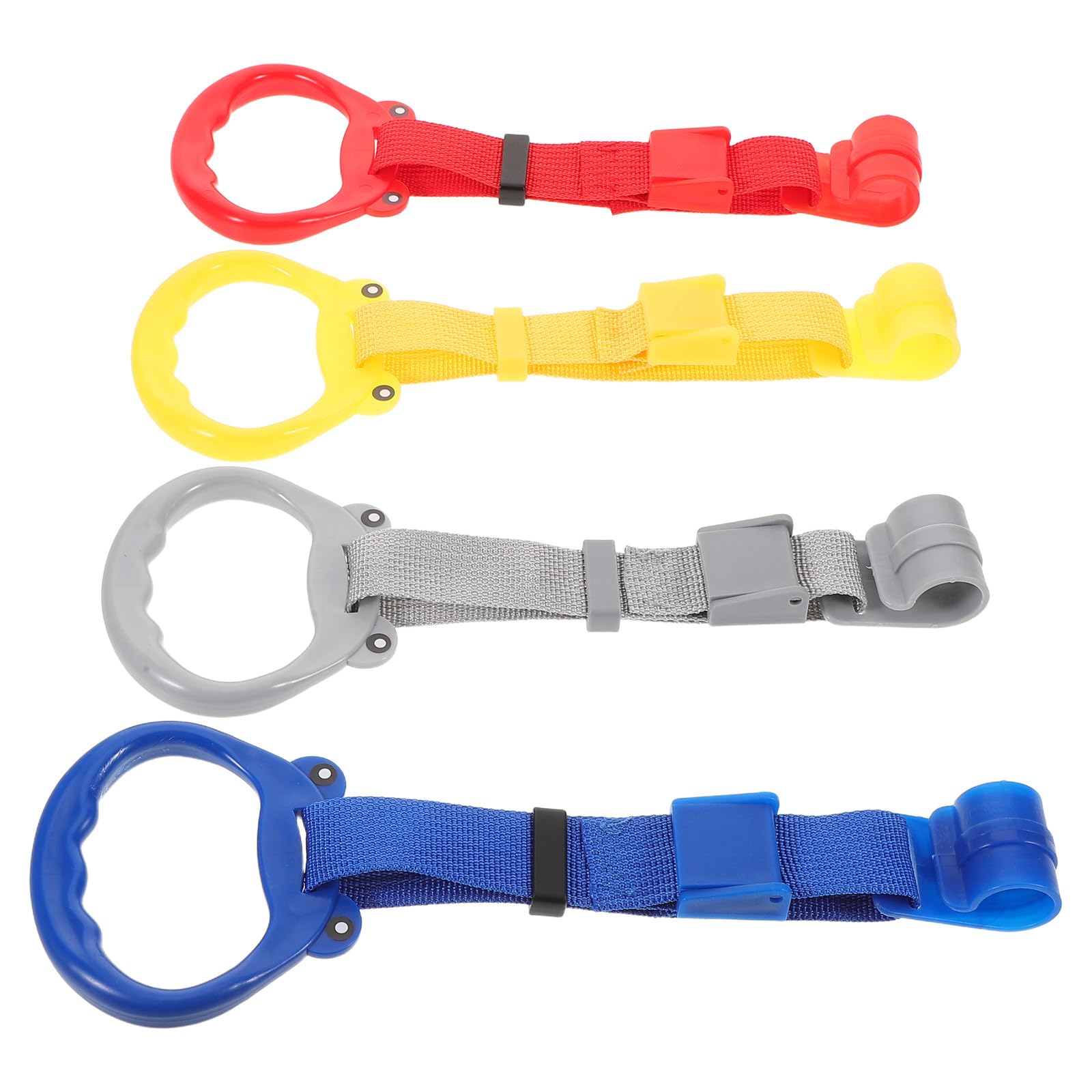 GARVALON Lot de 4 Anneaux de Traction Réglables pour Bébé Poignées Parc à Bébé en PP et Nylon Support Stable à Se Tenir Debout Marcher Accessoires d'apprentissage pour Tout-Petits Usage