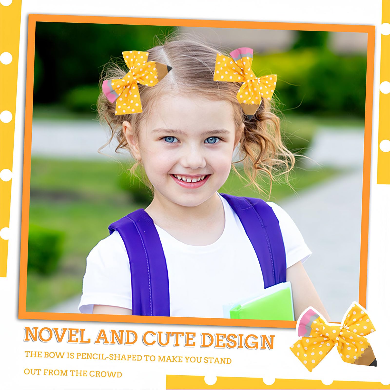 Amazon.com: Back to School Pencil Hair Bows Clips for Girls  display picture 3