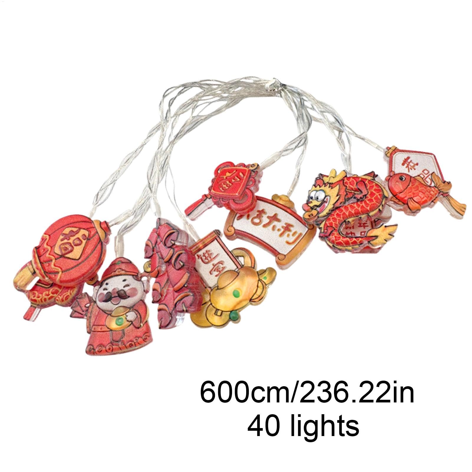 Luces de cadena de linterna china LED, luces de cadena chinas Lámparas de | Luces de cadena rojas LED, decoración del hogar interior de la lámpara de cadena, luces de