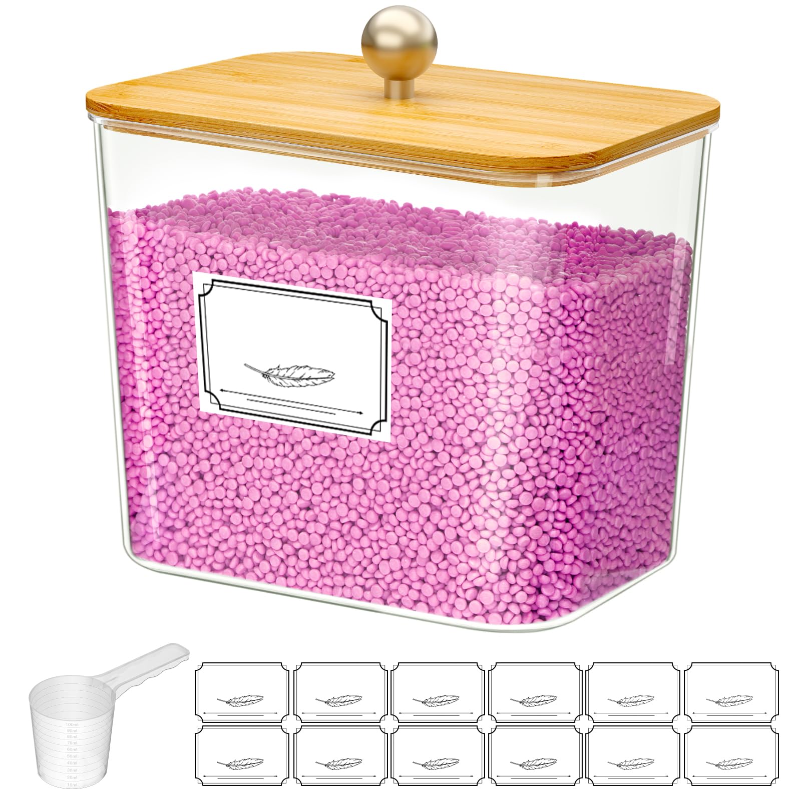 Lifewit Laundry Pods Container with Lid, 0.7gal, Natural, 1 Pcs