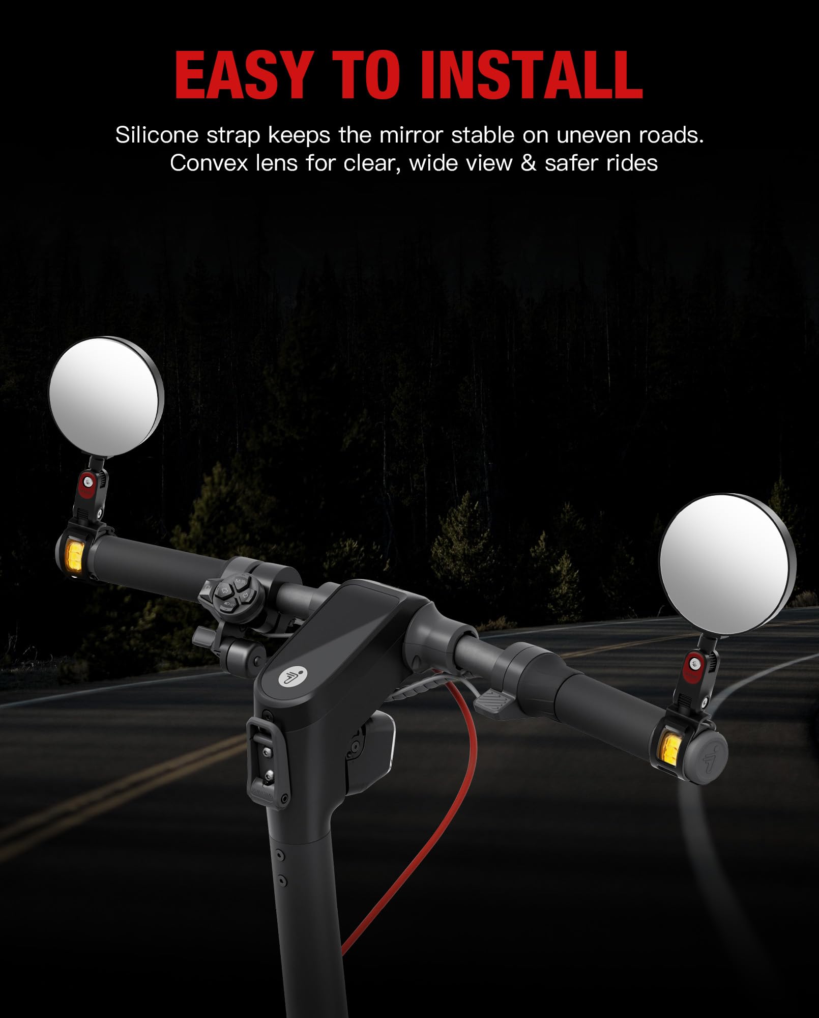 Espejos Retrovisores Ajustables a 360° (Paquete de 2) Compatibles con Segway Ninebot TODAS las Patinetas MAX G30 G2 G3 ZT3 Pro GT3 F3 E3 (Excepto Air T15), Espejo Gran Angular para, Vidrio HD