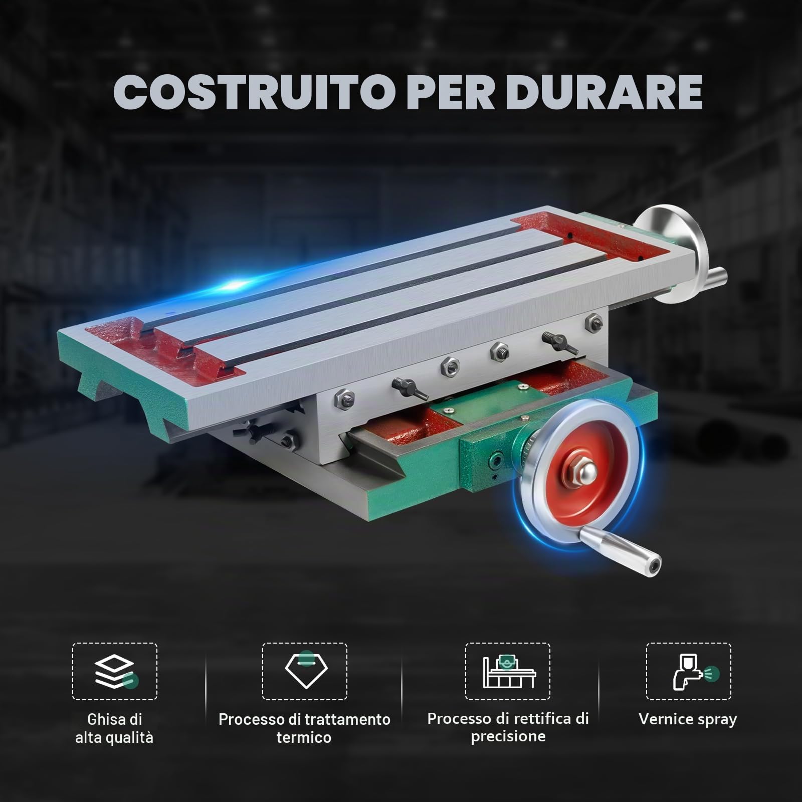 Tavolo a croce multifunzione per fresatura e fresatura in metallo, tavolo di coordinate per trapano a colonna per foratura e fresatura, 450 x 170 mm