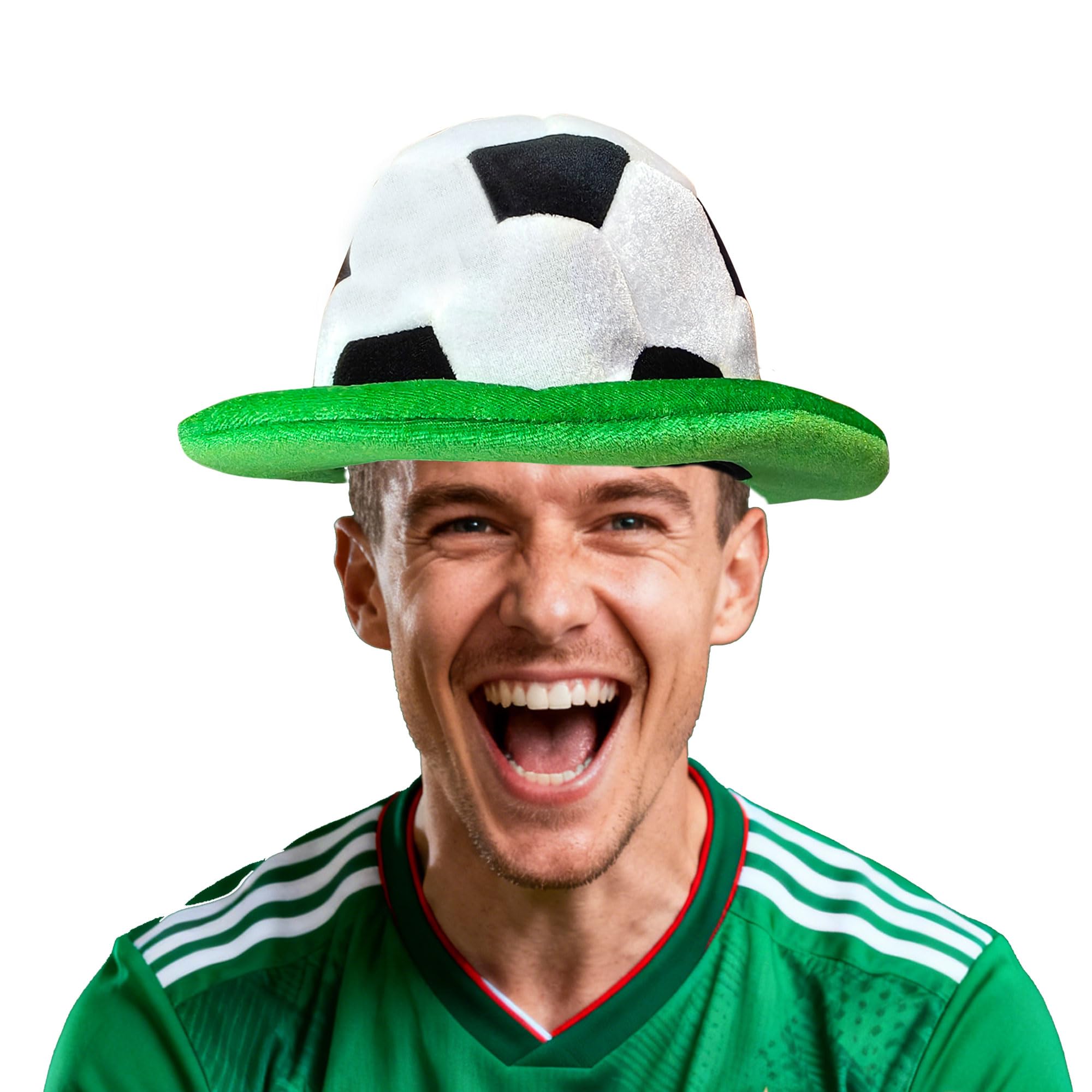 Hooin Football Hat - Novelty Football Pattern Cap with Green Brim - Fun Support Gear for Matches & Parties