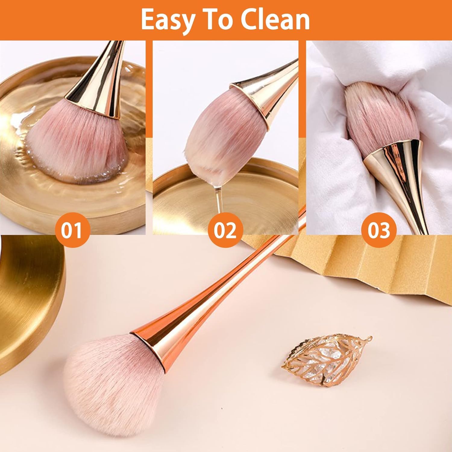 Professional Powder Makeup Brush – Ultra-Soft Bluffer Brush Synthetic Bristles for Foundation, Blush, Cream - Oval Foundation Brush for All Skin Types Soft Bristles Nail Brush Cosmetic Applicator Brush - Image 5 thumbnail