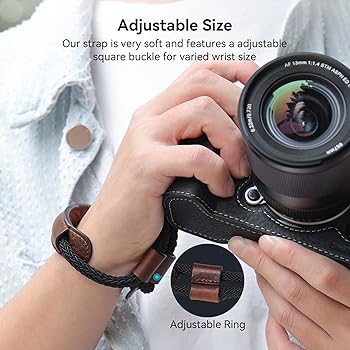 Cinturino Da Polso In Pelle Per Fotocamera - Regolabile, Per Fujifilm X-T5 E Altre, Marrone - Foto 7