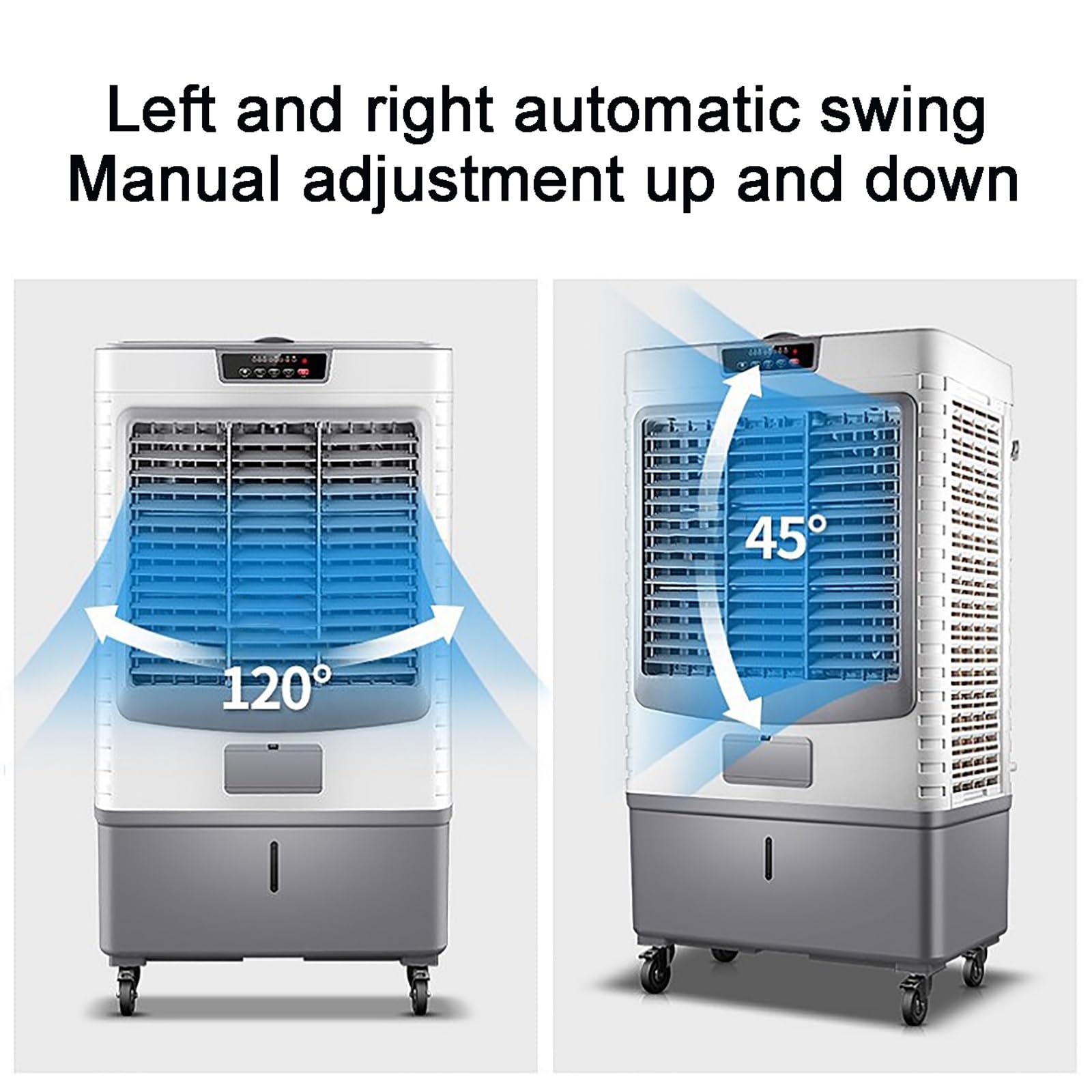 Enfriador Evaporativo, Depósito De Agua De 50 litros, 3 Velocidades, Ventilador con Control Remoto. 55L