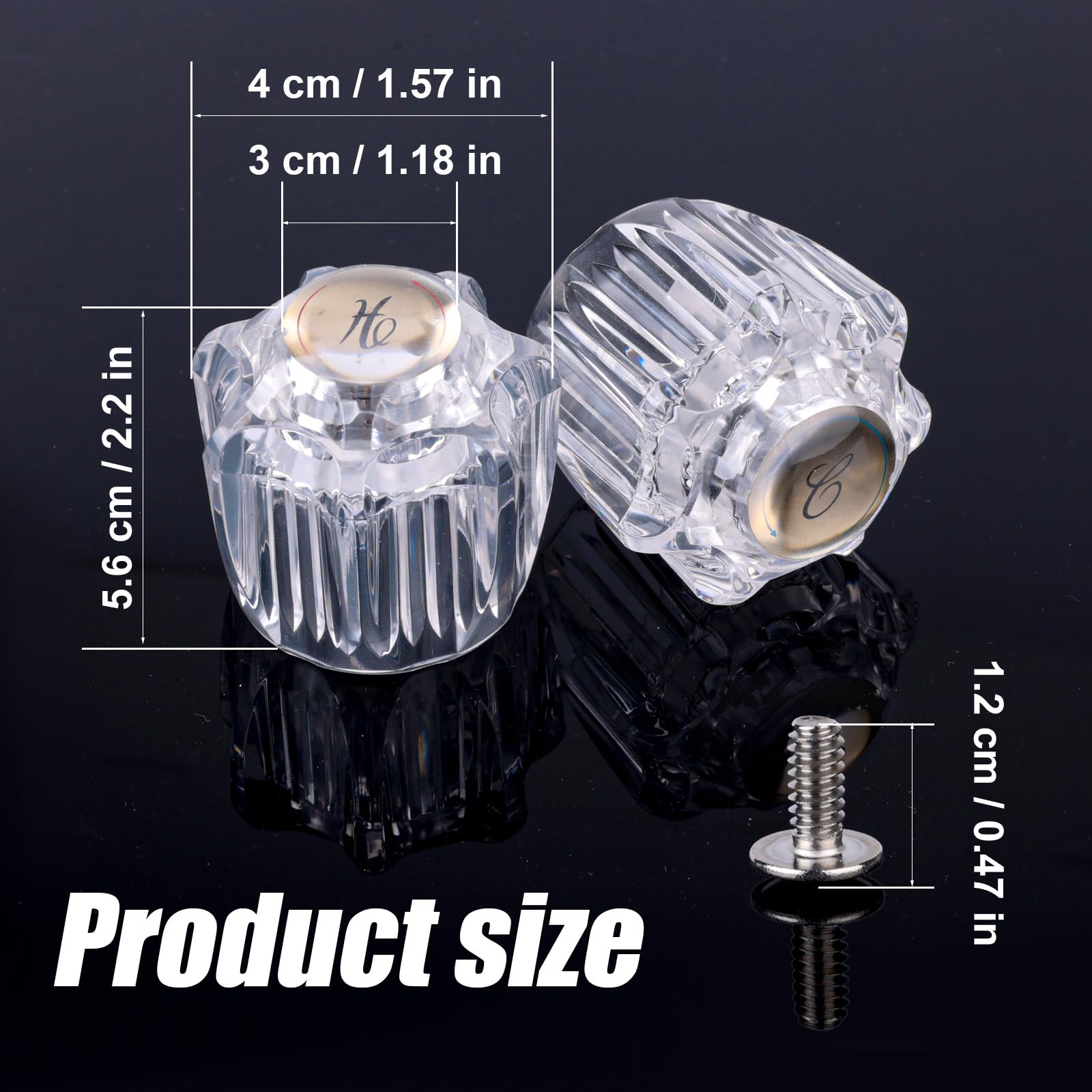 Gosknor 2pcs Shower Knob Replacements - Image 2