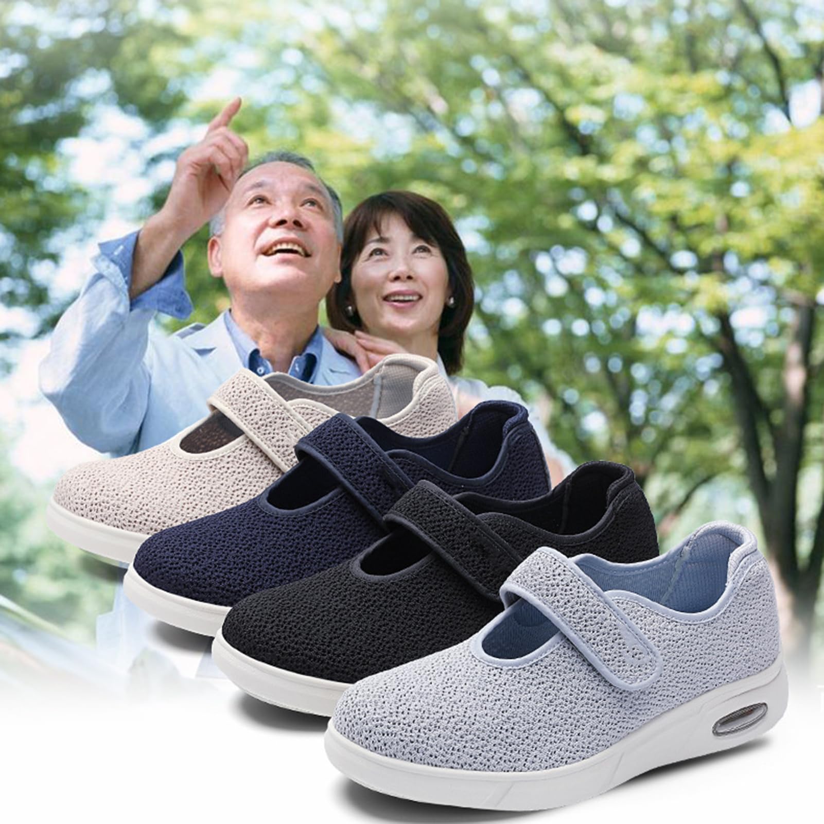 Calzature Diabetiche Donna Ciabatte Estive Scarpe Alluce Valgo Calzature Riabilitative Regolabili Scarpe Casual Ammortizzate Ad Aria Anziani Piedi Artritici Extra Larghe Antiscivolo