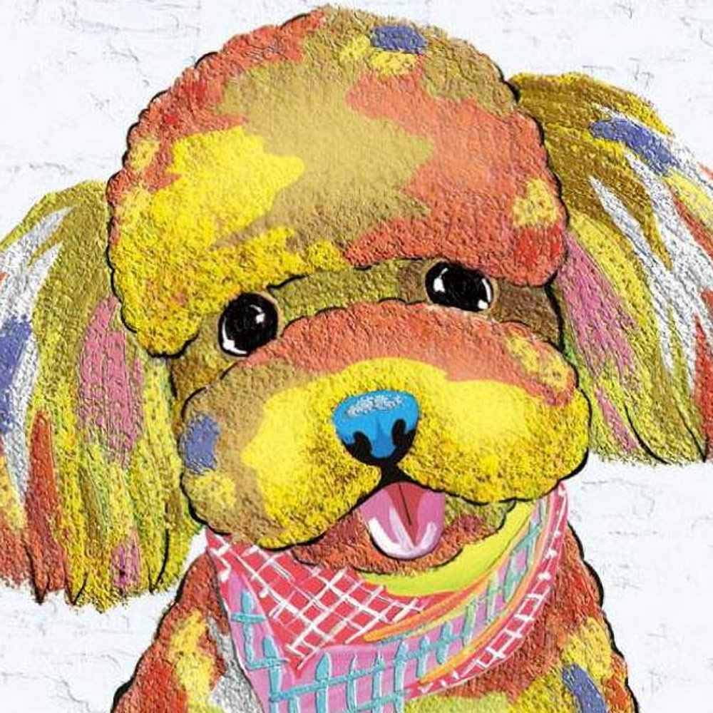 絵画　トイプードル Amazon | 山口美咲 トイプードル F8号 高精彩工芸画 手彩補色