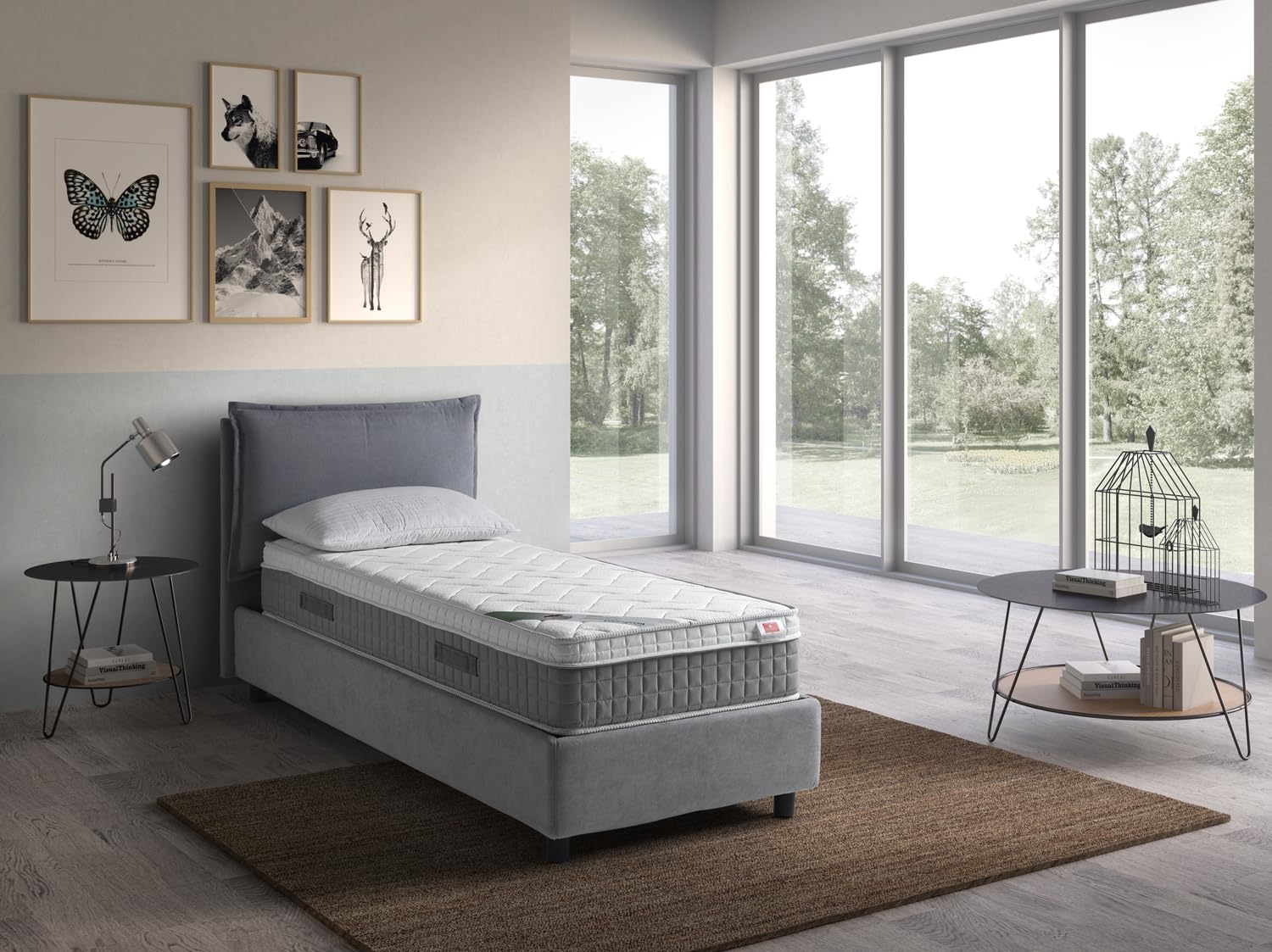 EVERGREENWEB - Materasso Singolo 80x190 in Memory Foam con Topper Alto 25 cm DISPOSITIVO MEDICO ‍ Detraibile + Cuscino GRATIS, Rivestimento Bianco Imbottito Effetto MASSAGIANTE Tessuto Antiacaro