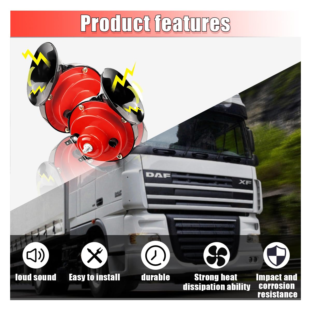 Universal Air Snail Car Horn 12V Truck Lorry SUV RV Train Truck Boat Loud Camper 300DB - 34 Universal Air Snail Car Horn 12V Truck Lorry SUV RV Train Truck Boat Loud Camper 300DB - 34