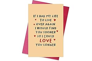 Norssiby Cute 'Love You Longer' Poem Card