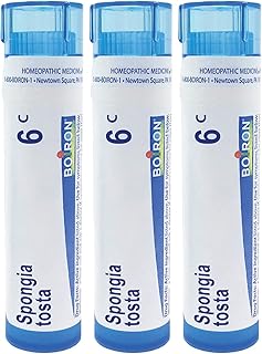 Boiron Spongia Tosta 6C Homeopathic Medicine for Dry, Barking Cough - Pack of 3 (240 Pellets)