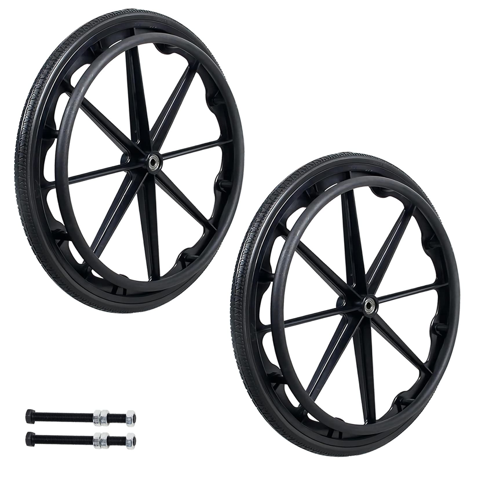Ruedas de Repuesto para Silla de Ruedas (Paquete de 2, 20, 22 y 24 Pulgadas), Accesorios para Ruedas traseras sólidas (tamaño: 22 x 1 3/8)