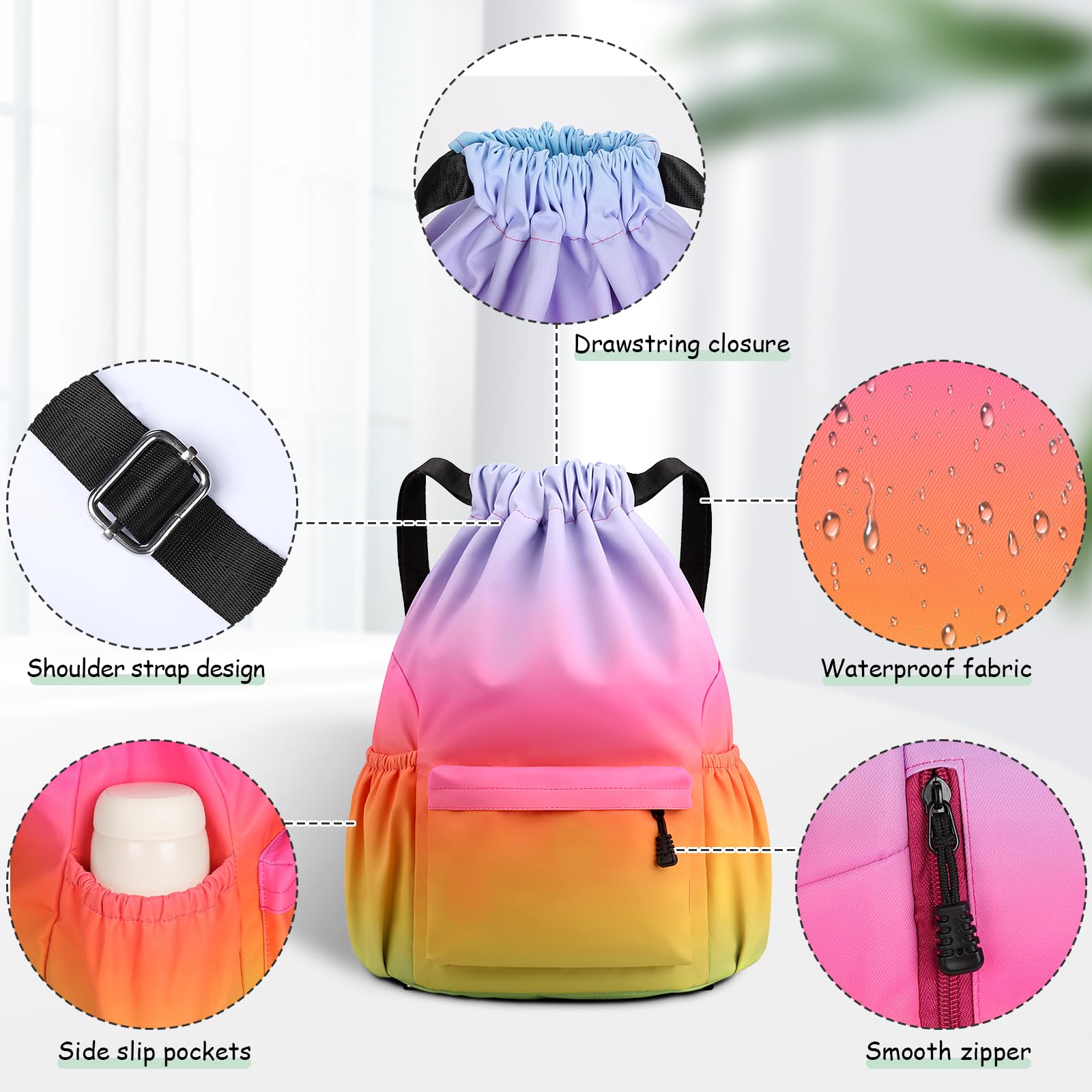 Fadeeg Sacca Sportiva,Unisex Sacchetto Sportivo Borsa Con Coulisse Sacca Palestra Sacchetta Sportiva Per Bambini E Adulti