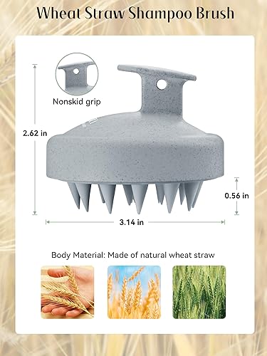 Miniatura 2 de HEETA Paquete de 2 cepillos de champú masajeador para el cuero cabelludo para el crecimiento, limpiador de cuero cabelludo con silicona suave,