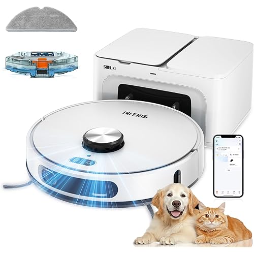 Robot Vacuum and Mop Combo, 3-in-1 Robotic Vacuums Cleaner with 70-Day Self-Emptying Base, LiDAR Navigation Smart Mapping & Strong 6000Pa Suction, for Pet Hair, Hard Floor, Carpet