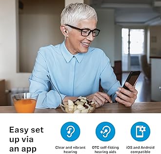 Sennheiser All-Day Clear Slim - OTC Self-Fitting Hearing Aid for Mild to Moderate Hearing Loss - All-Day Wear & Bluetooth - Gray, Black