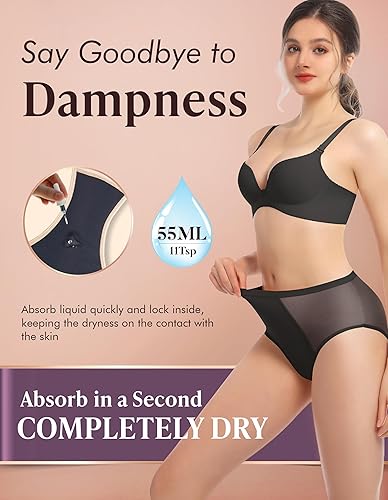 Miniatura 2 de AIRCUTE Ropa interior lavable para mujer, para incontinencia orina, a prueba de fugas, para fugas de vejiga posparto, con absorción de 1.7 fl oz,
