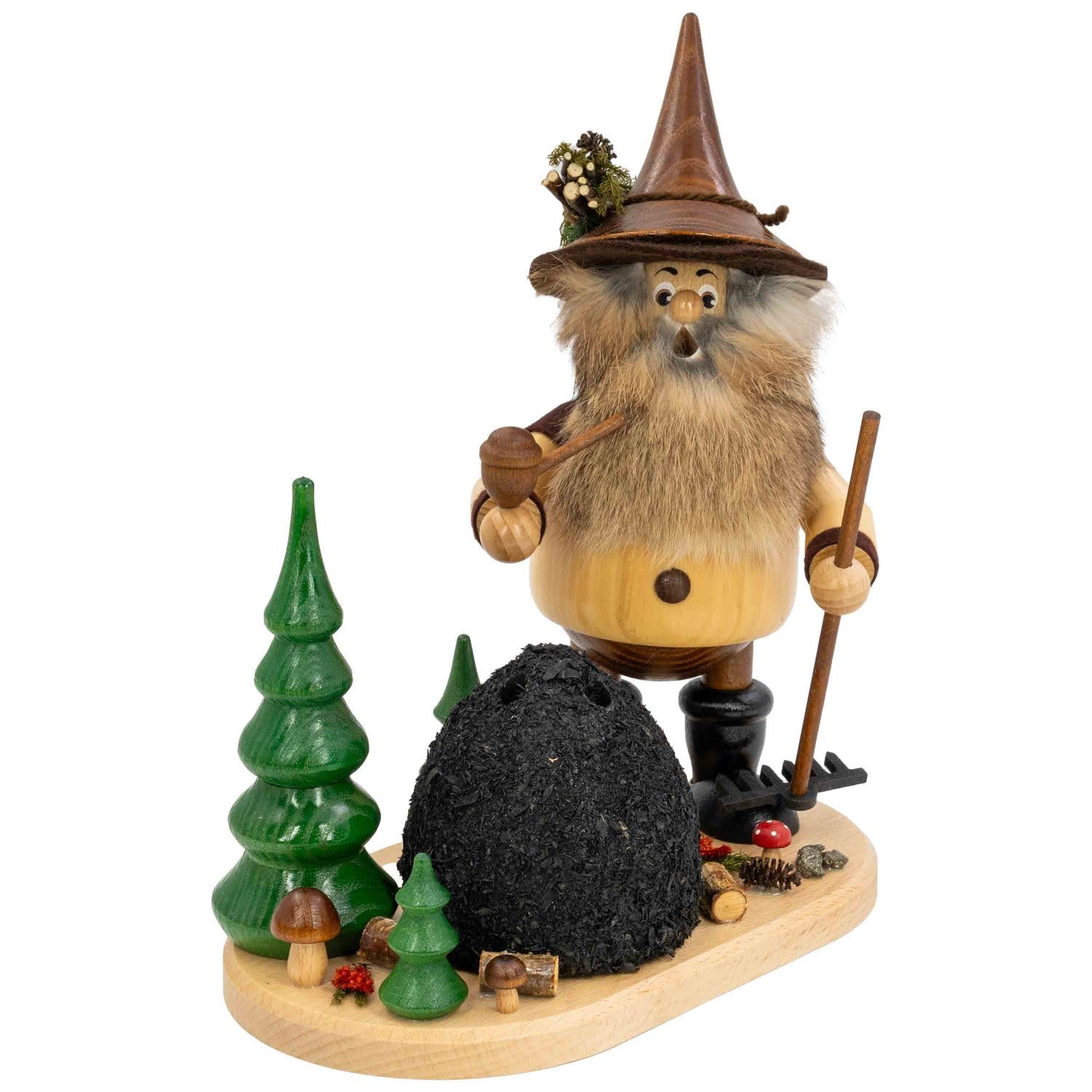 DWU | Räuchermännchen Räuchermann aus dem Erzgebirge | Weihnachten Weihnachtsdeko Handwerkskunst | Erzwichtel 26 cm | Köhler
