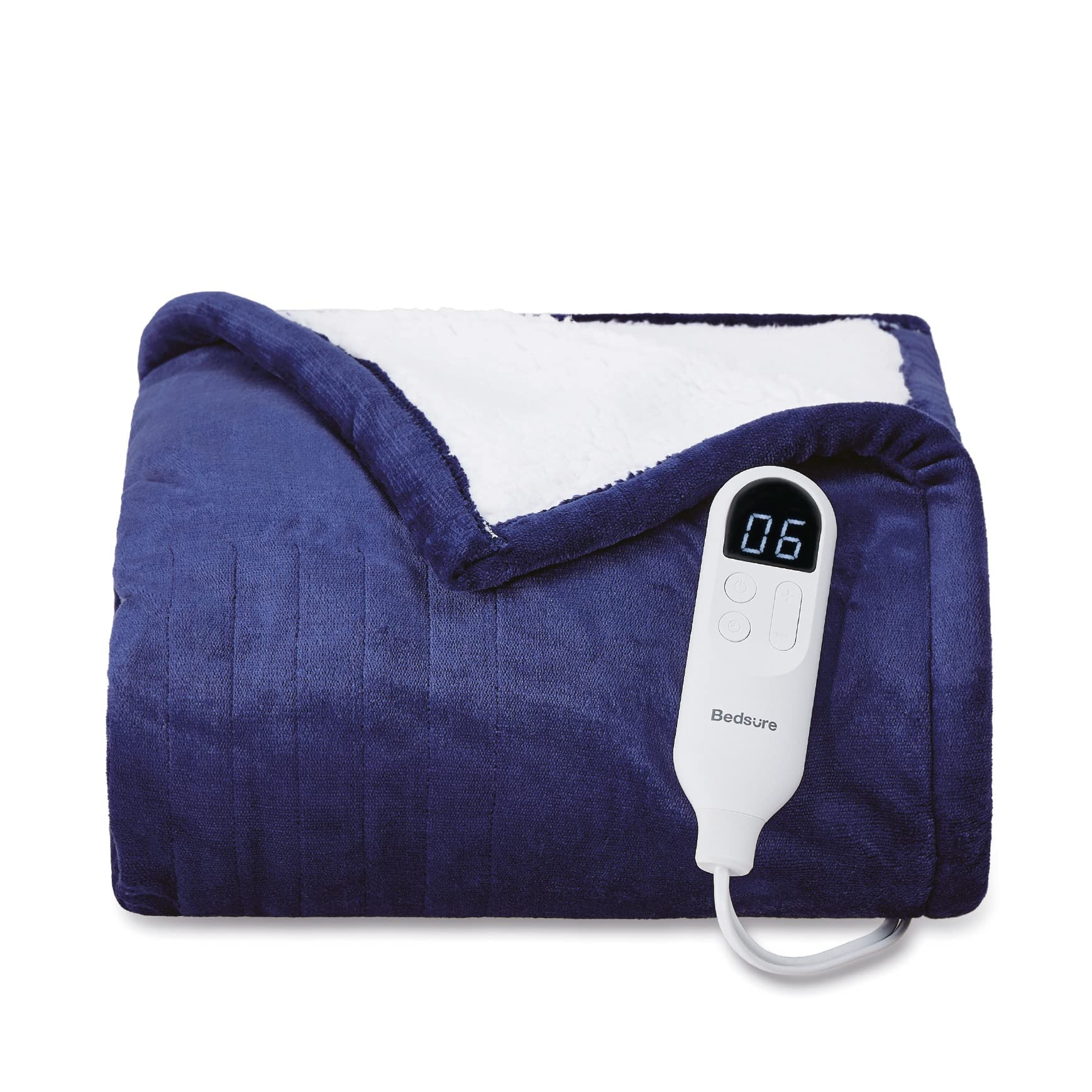 Bedsure Electric Heated Throw Blanket - Flannel Electric Overblanket for  Sofa Bed Office Use, 6 Heat Levelsu002610 Hour Levels Auto-Off Timer, Machine  Washable, ETL Certified, Navy, Single(130x160cm) : Amazon.co.uk: Health u0026  Personal