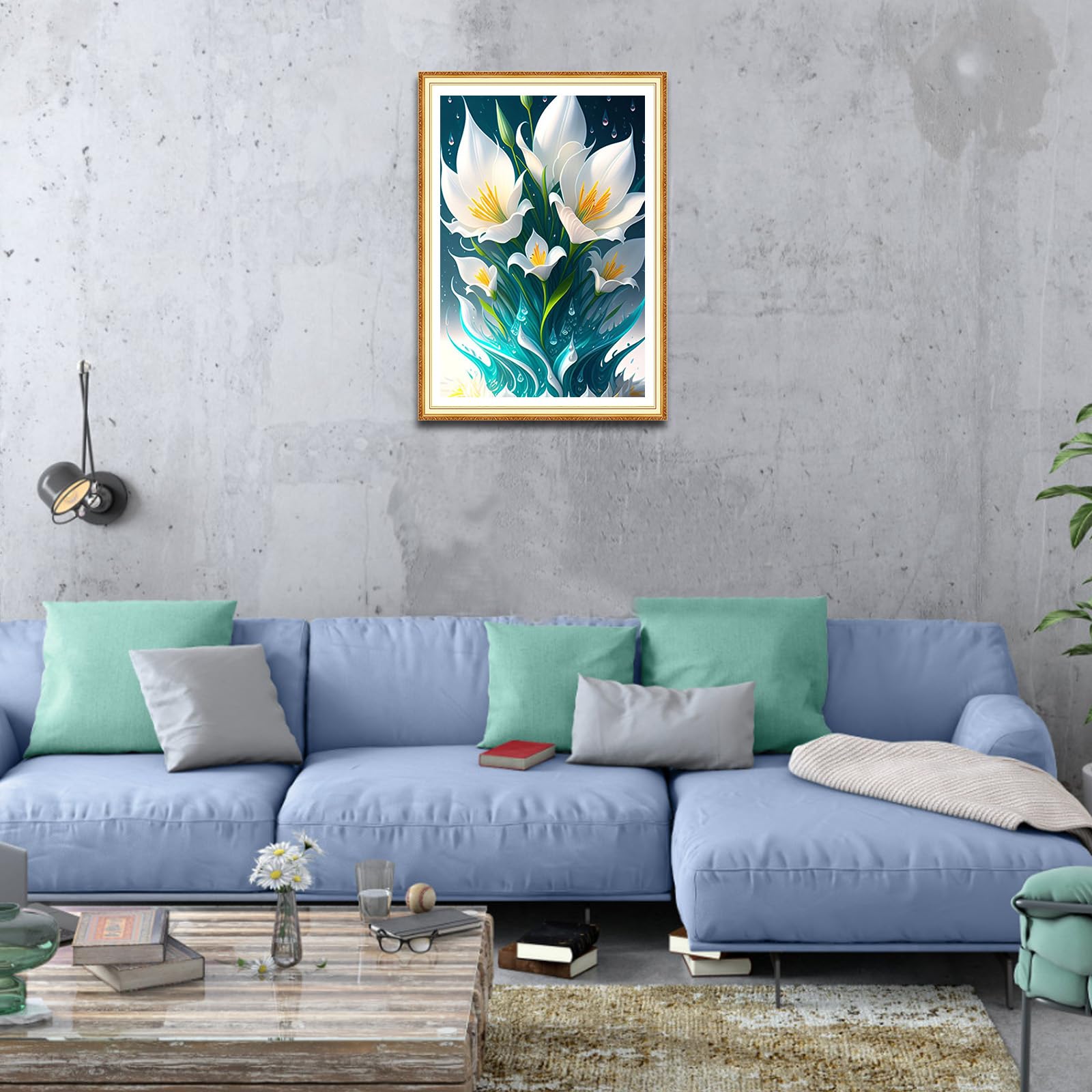 Diamond Painting Kit Diamond Painting Fiore Kit per Pittura Diamante Fai da Te per Adulti Decorazione murale per la casa 30 * 40 cm Senza Cornice JuZi