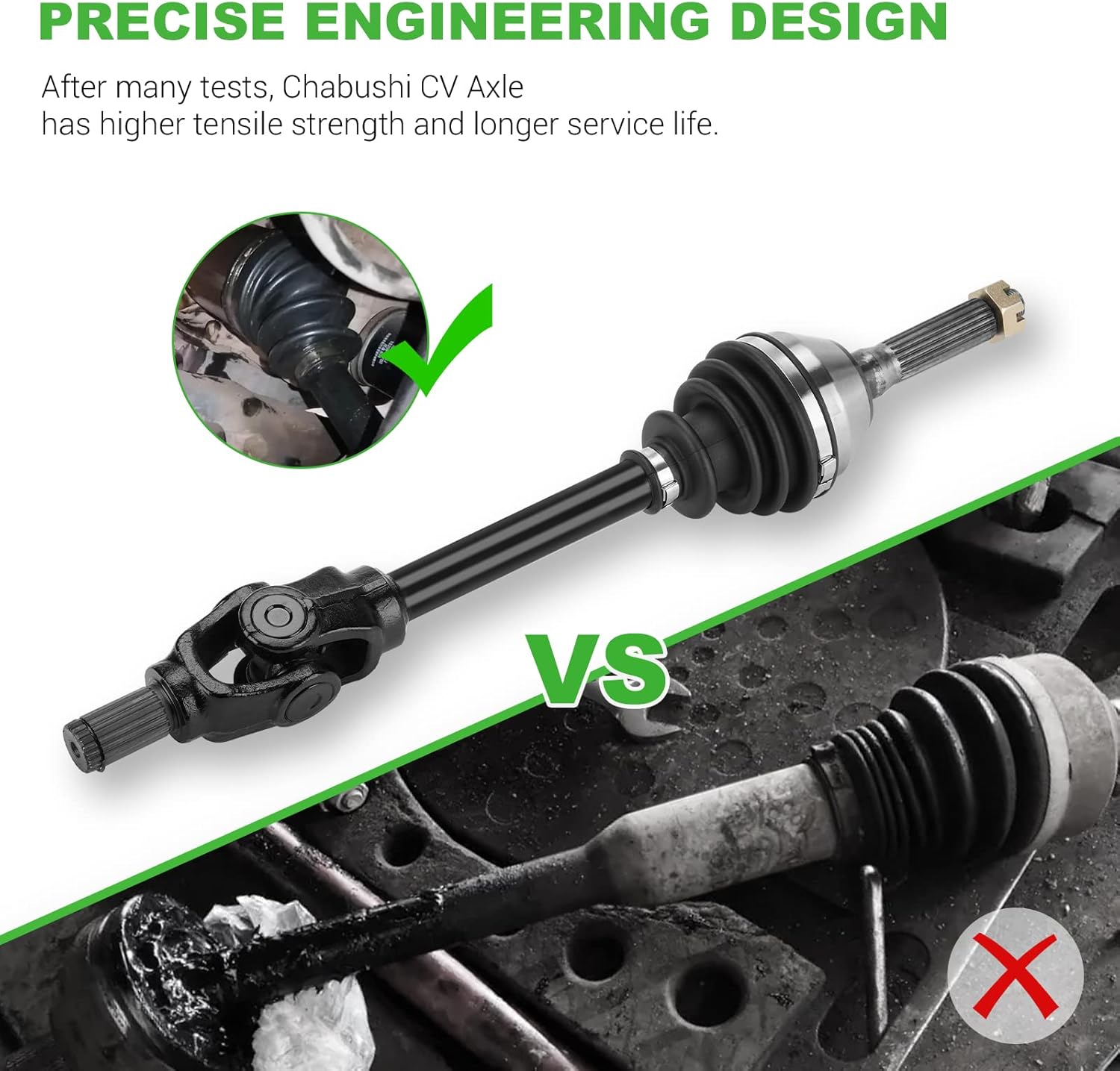 Front Rear CV Axle Full Set for Polaris Sportsman 400 500 HO 600 700 EFI 2003 2004; 2 Front + 2 Rear Greased 4340 Chromoly Steel CV Axle Drive Shaft Assembly for 1380218 1380197