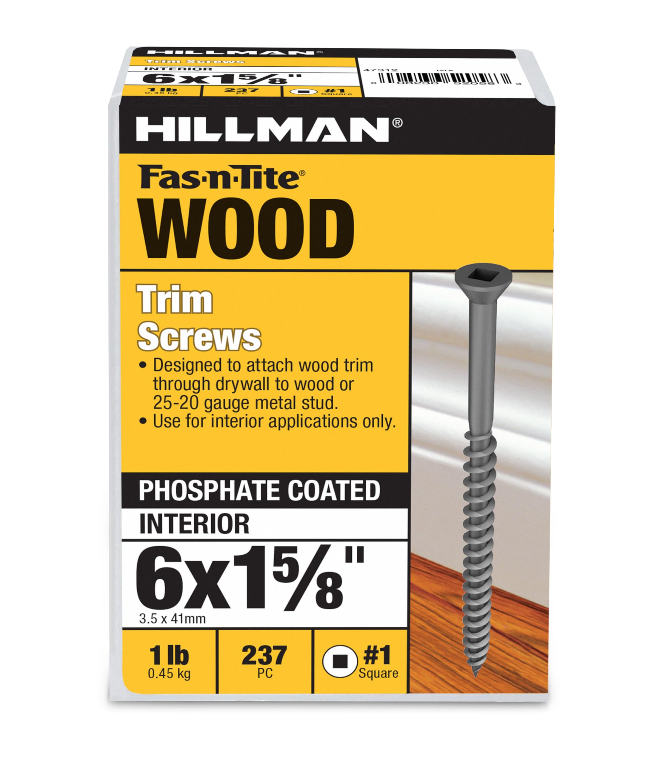 El grupo de Hillman 47312 6 x 1 – 5/8-inch Trim tornillo Sharp punto cuadrado unidad