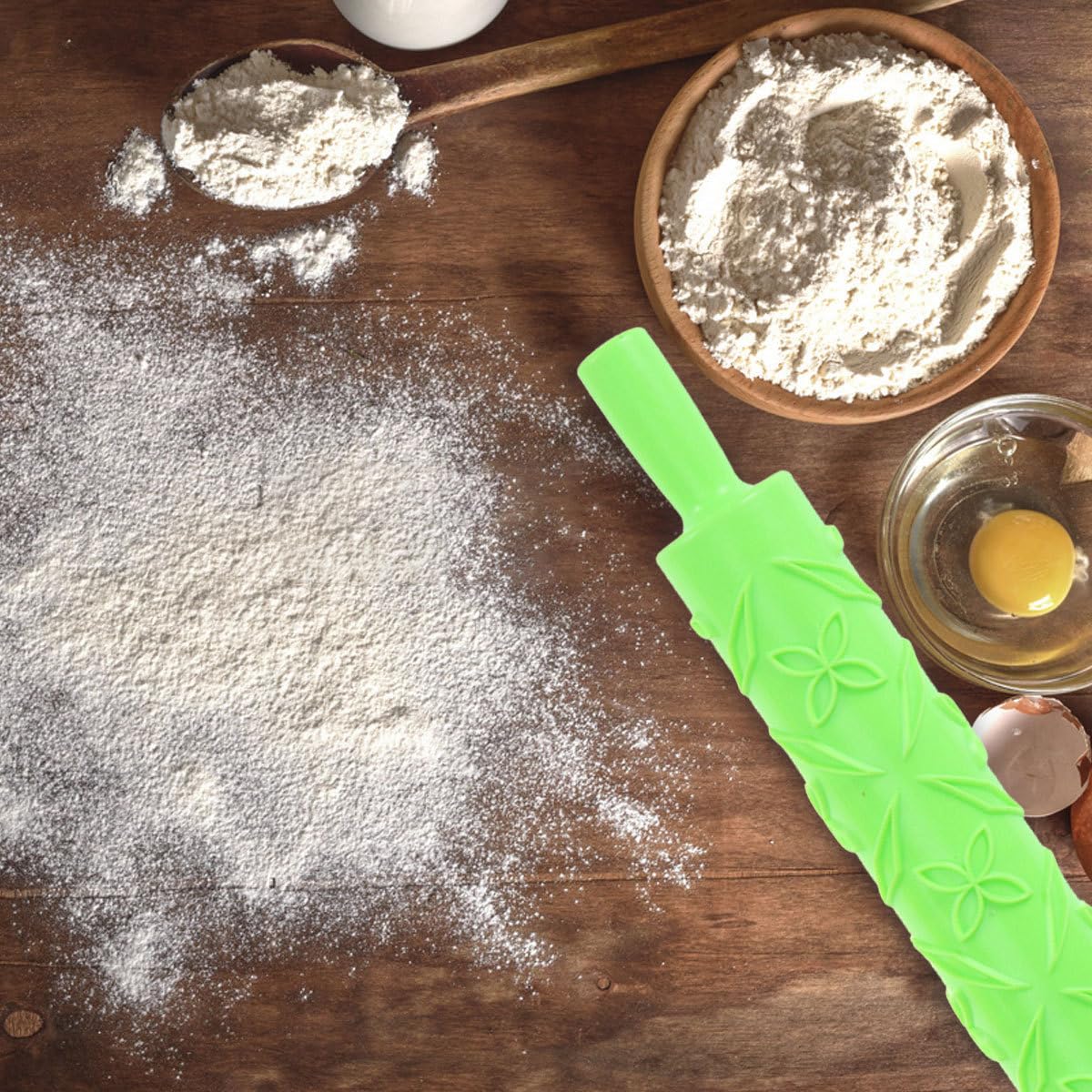 DECHOUS French Rolling Pin Embossing Rolling Embossed Rolling Pin Fondant Roller Pizza Roller Clay Rolling Pin Dumplings Rolling Pin Pasta Rolling Pin Pizza Rolling Pin Fudge Pattern