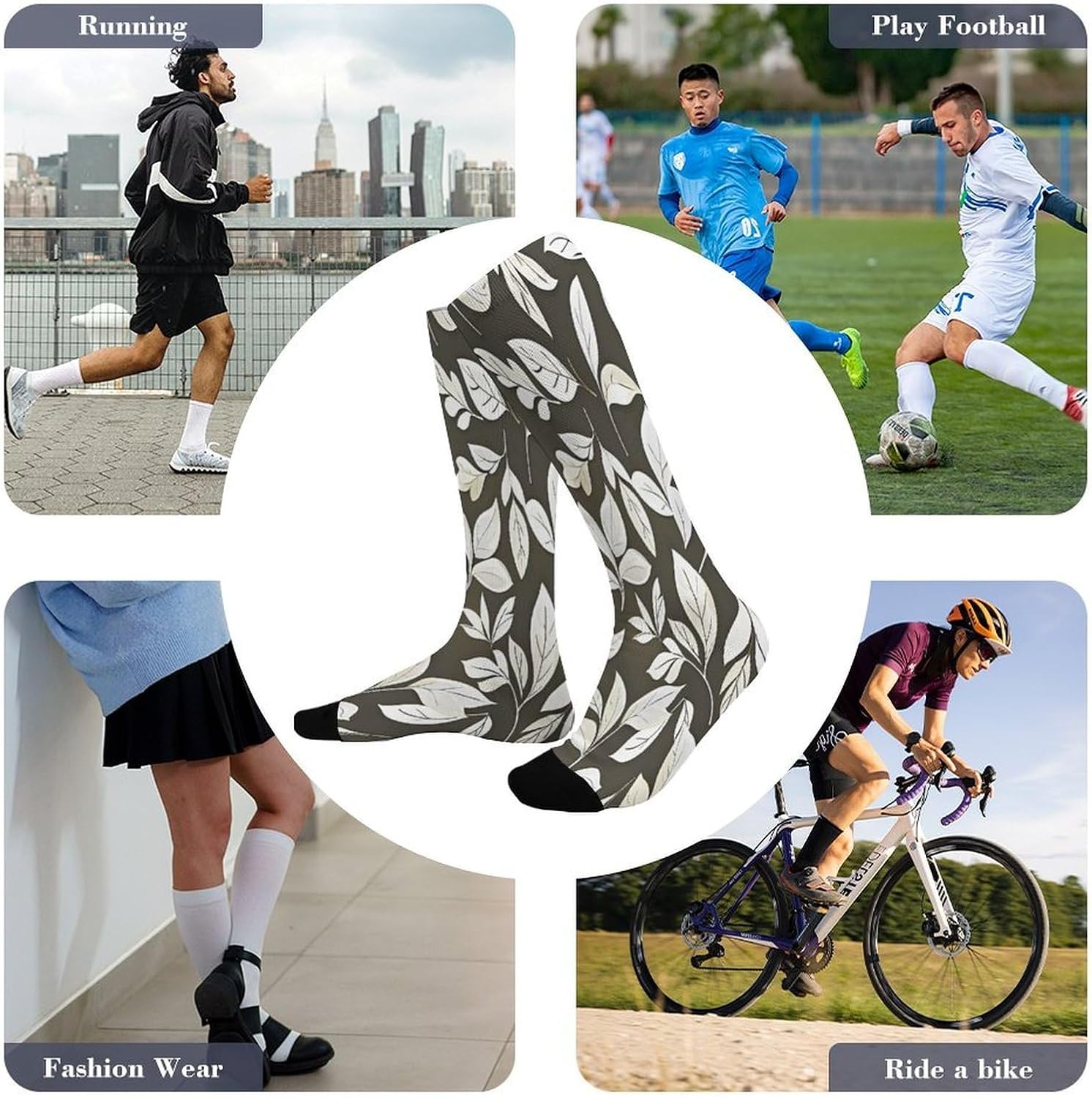 The Shape of The Leaves Crew Socks Calf Socks Athletic Crew Sock