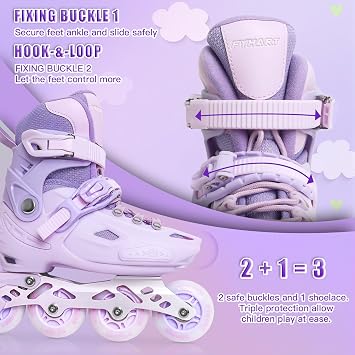 Girls Adjustable Inline Skates for Girls Boys Girls Roller Skates for Beginners Large Roller Skates for Children, Indoor Beginners Inliner Outdoor