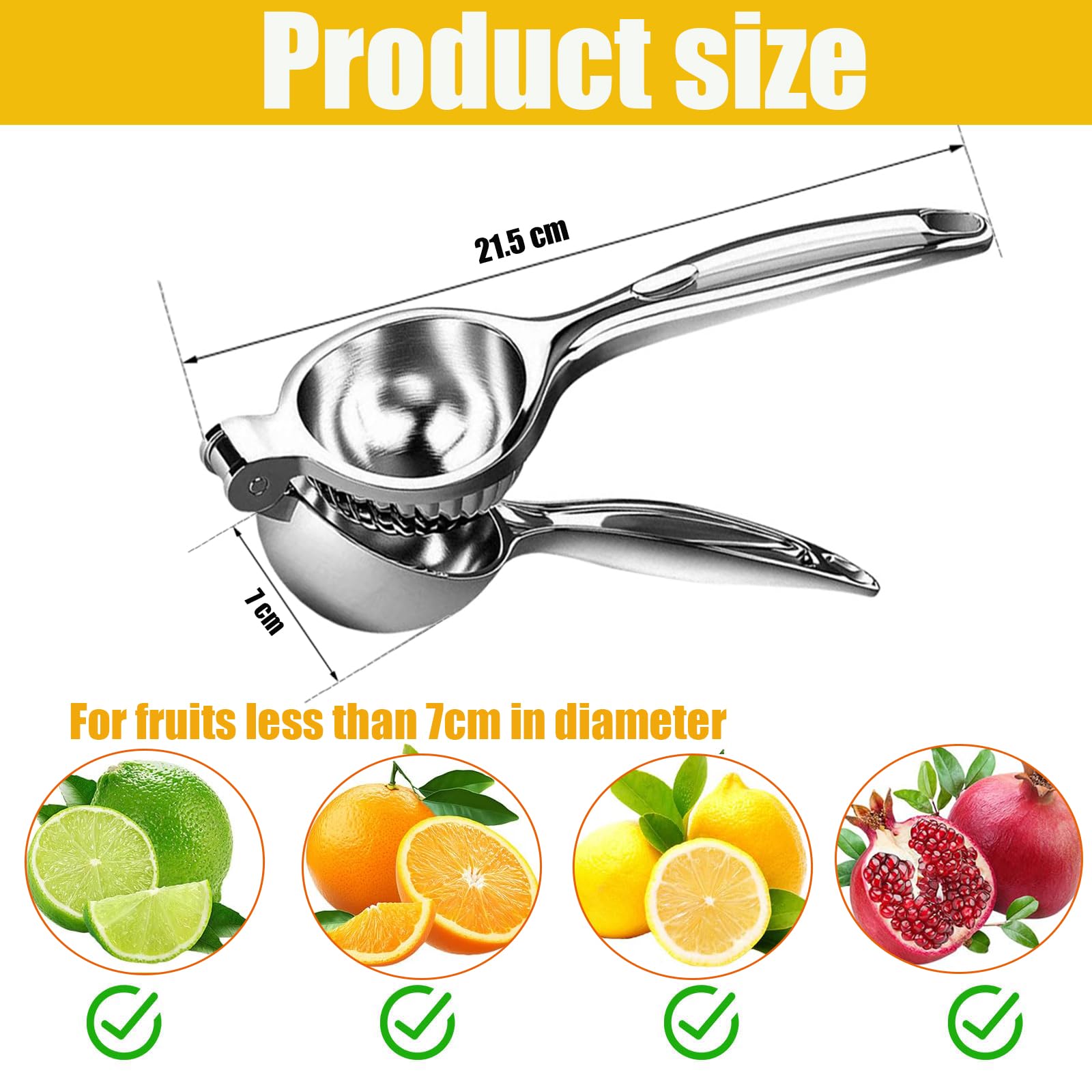 Exprimidor de Limones Manual Aleación de Zinc Cromo Brillante para Restaurante, Cocina, Bar